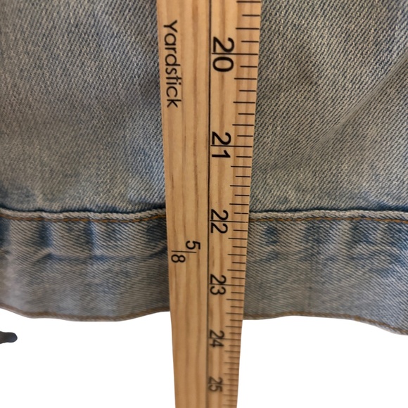 Bershka Oversized Light Wash Distressed Denim Jacket XXS - Picture 10 of 12